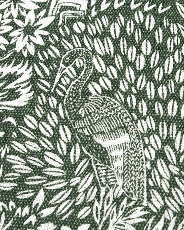 Toile Monaco Motif Jungle Fond Olive - Mercerine