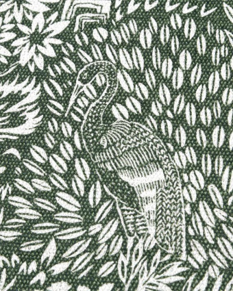 Toile Monaco Motif Jungle Fond Olive - Mercerine
