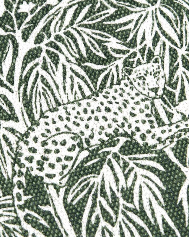 Toile Monaco Motif Jungle Fond Olive - Mercerine