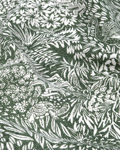 Toile Monaco Motif Jungle Fond Olive - Mercerine