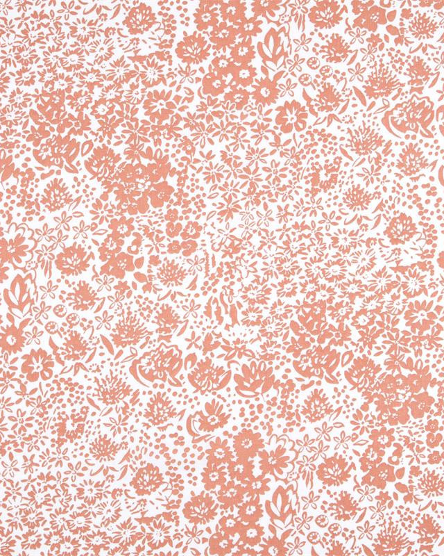 Toile Corrèze Motif Fleuri Fond Blanc - Mercerine