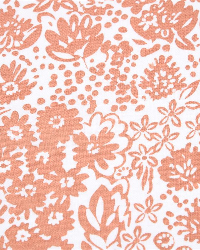 Toile Corrèze Motif Fleuri Fond Blanc - Mercerine