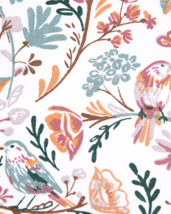 Toile Corrèze Petits Roitelets Fond Blanc - Mercerine
