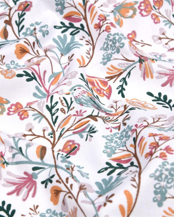 Toile Corrèze Petits Roitelets Fond Blanc - Mercerine