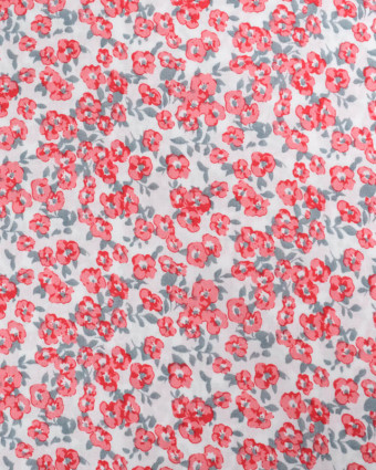 Tissu Viscose Motif Petites Fleurs Rouges - Mercerine