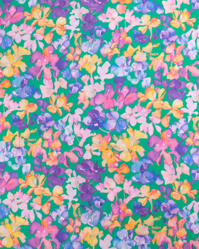 Tissu Liberty Fabrics@ Lily Jane C Vert Violet - Mercerine