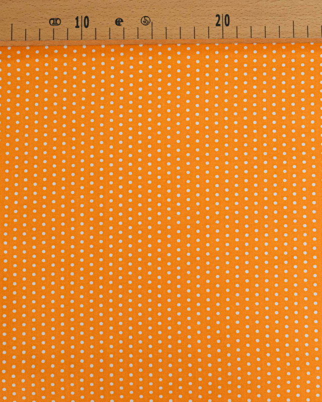 Popeline de Coton Petits Pois Pop Carotte - 110cm - Mercerine