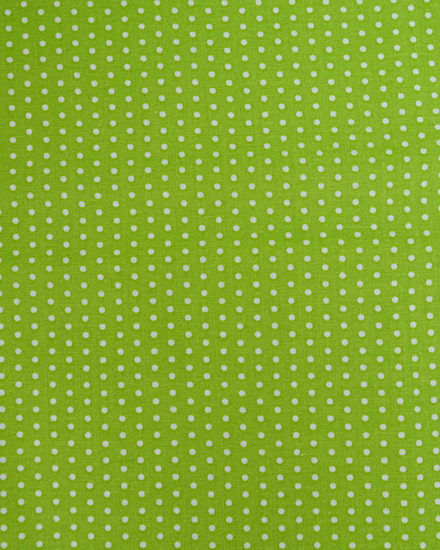 Popeline de Coton Petits Pois Pop Vert - 110 cm - Mercerine