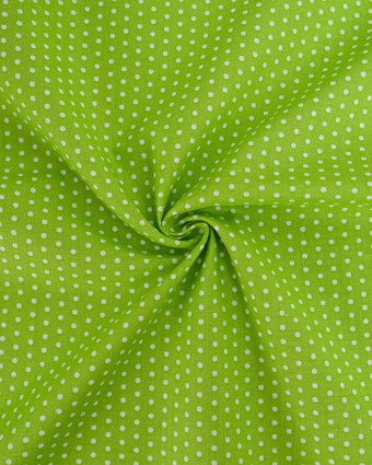 Popeline de Coton Petits Pois Pop Vert - 110 cm - Mercerine