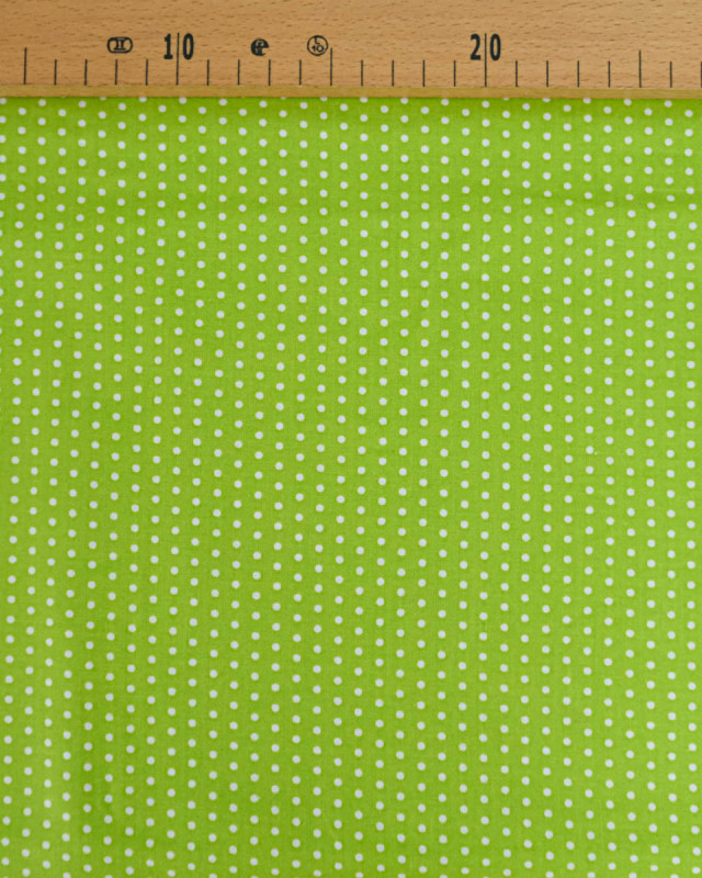 Popeline de Coton Petits Pois Pop Vert - 110 cm - Mercerine