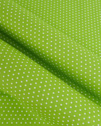 Popeline de Coton Petits Pois Pop Vert Pomme - 110 cm - Mercerine