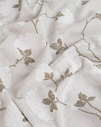 Toile Savoie Fleurs de Coton Fond Naturel - Mercerine