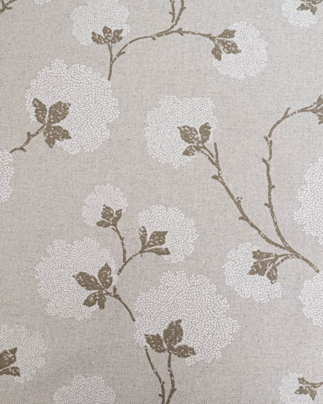 Toile Savoie Fleurs de Coton Fond  Naturel - Mercerine