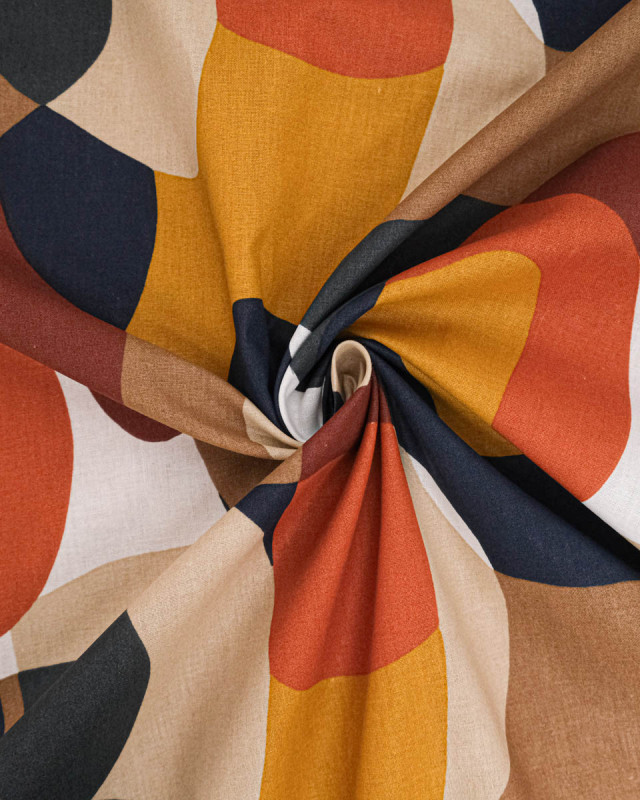 Cretonne de Coton Couleur Automnales  - Mercerine
