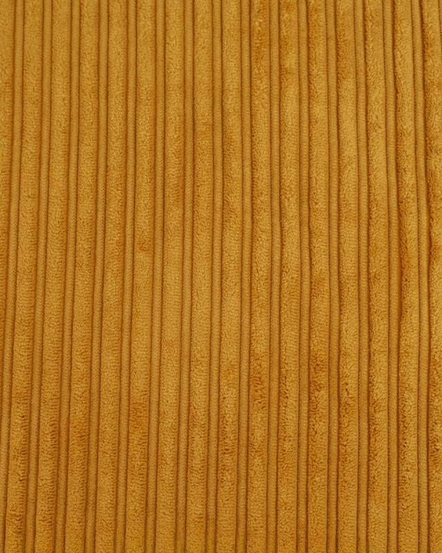 Tissu Velours Côtelé Envers Sherpa Safran - Mercerine