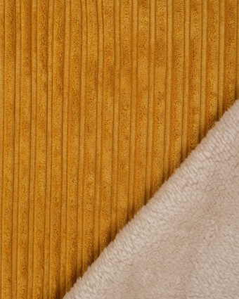 Tissu Velours Côtelé Envers Sherpa Safran - Mercerine
