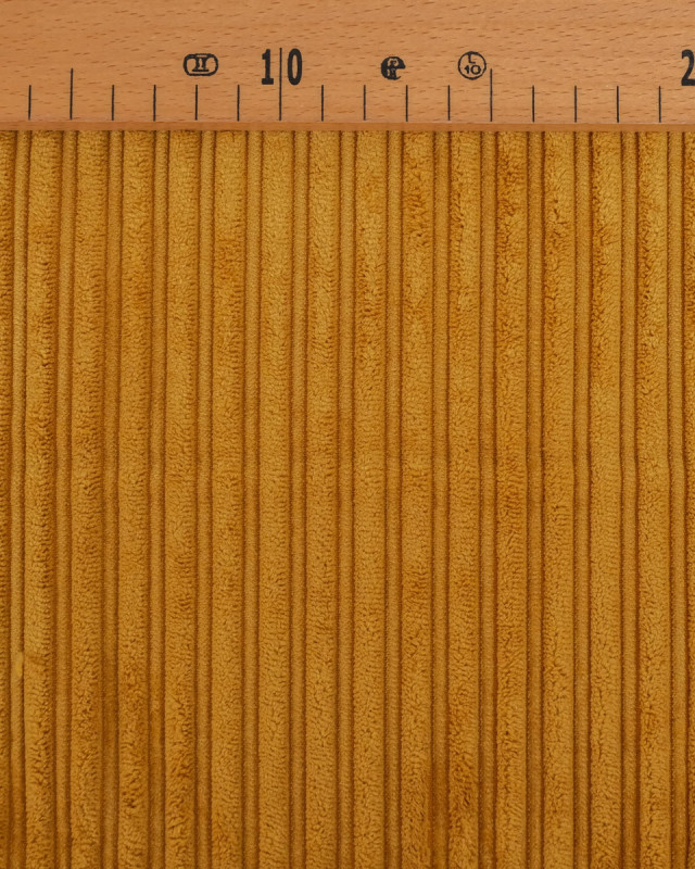Tissu Velours Côtelé Envers Sherpa Safran - Mercerine