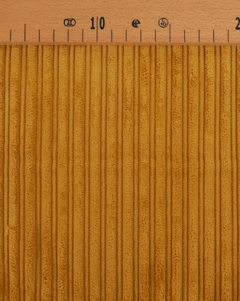 Tissu Velours Côtelé Envers Sherpa Safran - Mercerine