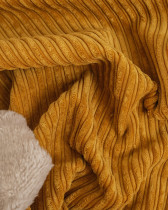 Tissu Velours Côtelé Envers Sherpa Safran