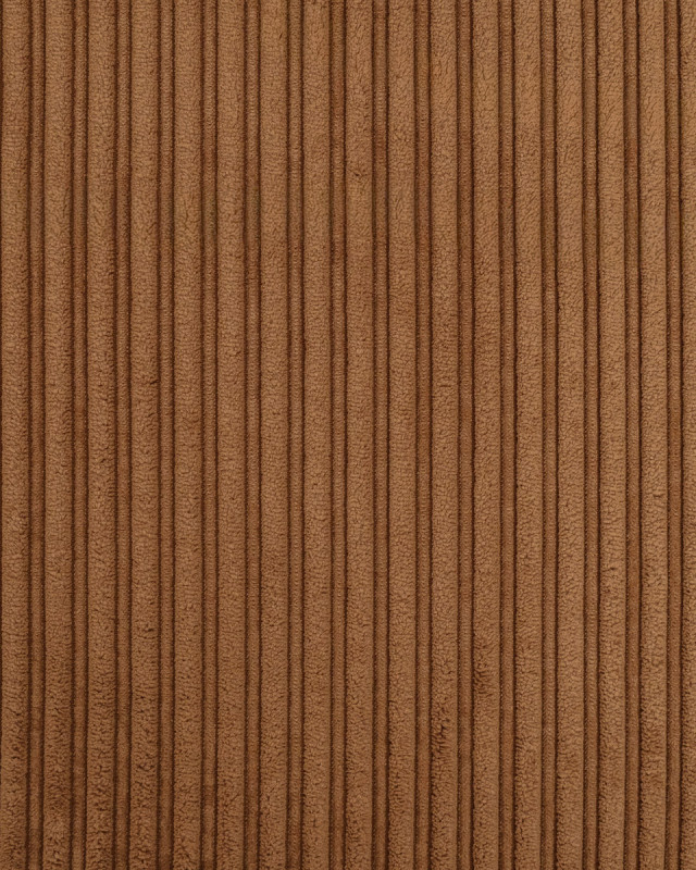 Tissu Velours Côtelé Envers Sherpa Cacao - Mercerine