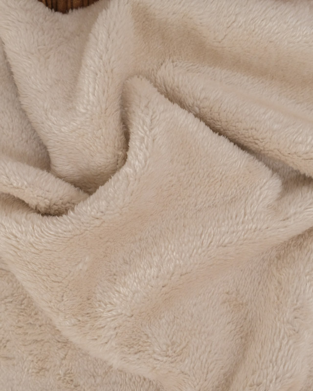 Tissu Velours Côtelé Envers Sherpa Cacao - Mercerine