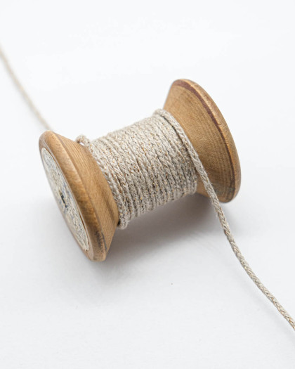 Cordon Lin - Naturel et Lurex Or - 3mm - Mercerine