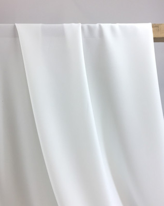 Tissu crêpe envers satin blanc Cristina - par 10cm -  Mercerine