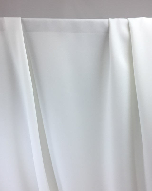 Tissu crêpe envers satin blanc Cristina - par 10cm -  Mercerine