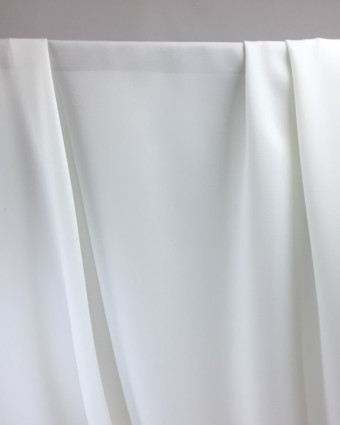 Tissu crêpe envers satin blanc Cristina - par 10cm -  Mercerine