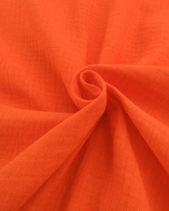 Tissu Gaze de Coton Orange Vif Thaïs - Mercerine