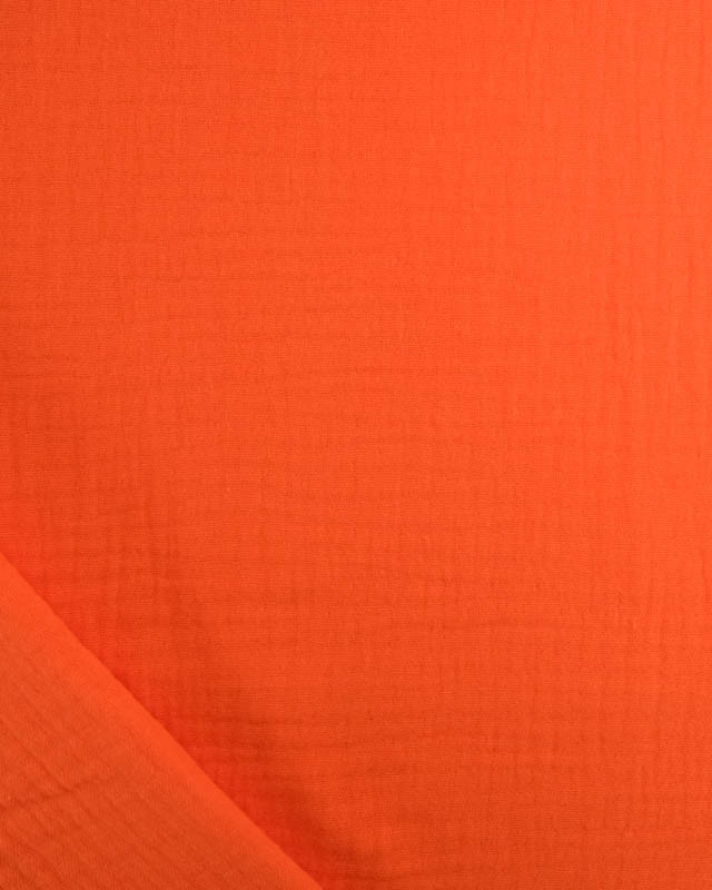Tissu Gaze de Coton Orange Vif Thaïs - Mercerine