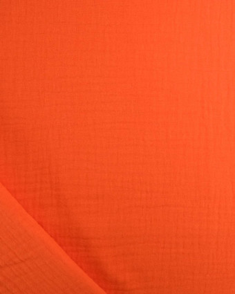 Tissu Gaze de Coton Orange Vif Thaïs - Mercerine
