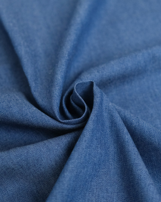 Chambray De Coton James Bleu Indigo - Mercerine