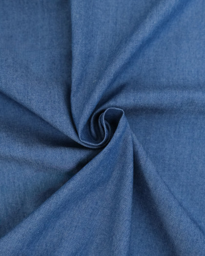 Chambray De Coton James Bleu Indigo - Mercerine