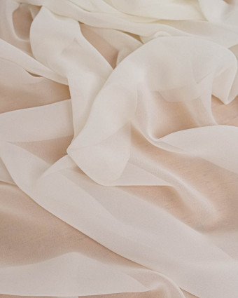 Tissu Georgette de Soie Uni Ecru - Mercerine