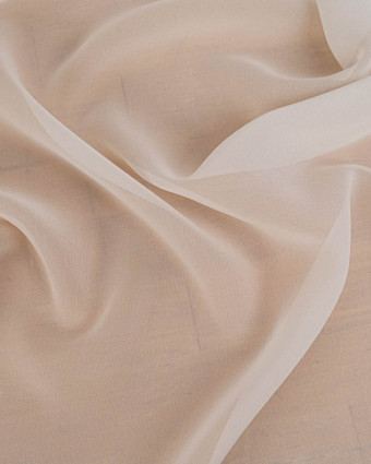 Tissu Georgette de Soie Uni Ecru - Mercerine