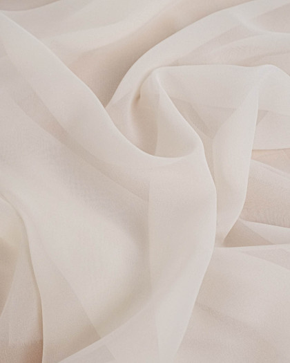 Tissu Georgette de Soie Uni Ecru - Mercerine