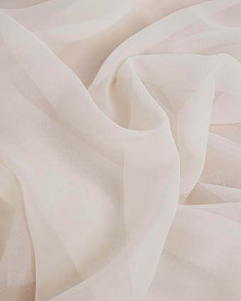 Tissu Georgette de Soie Uni Ecru - Mercerine