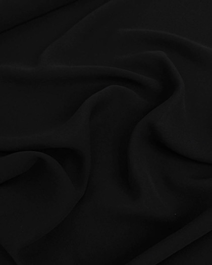 Tissu Georgette de Soie Uni Noir - Mercerine