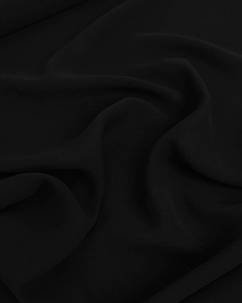Tissu Georgette de Soie Uni Noir - Mercerine