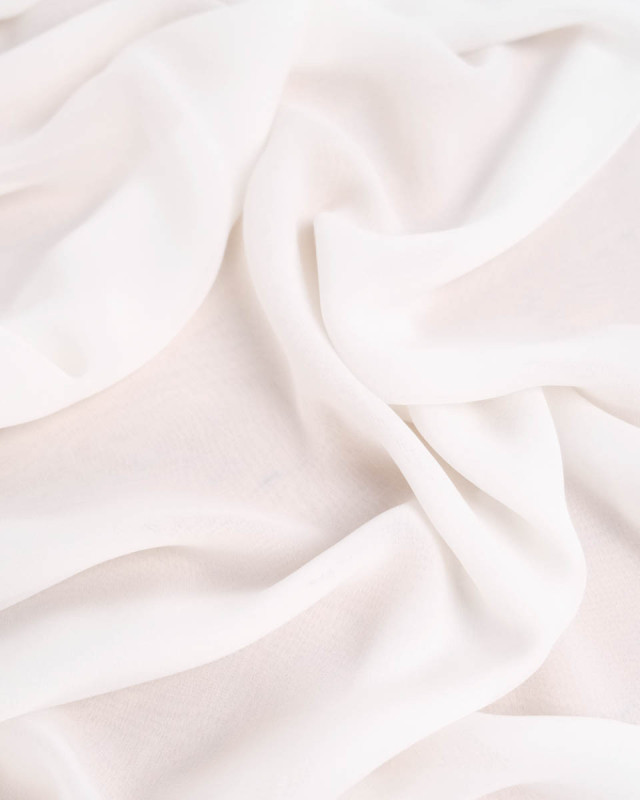 Tissu Georgette de Soie Uni Blanc - Mercerine
