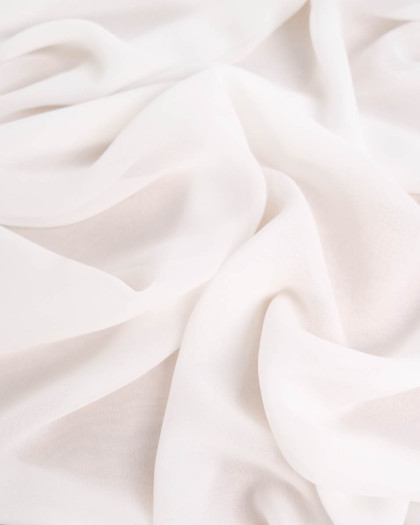 Tissu Georgette de Soie Uni Blanc - Mercerine