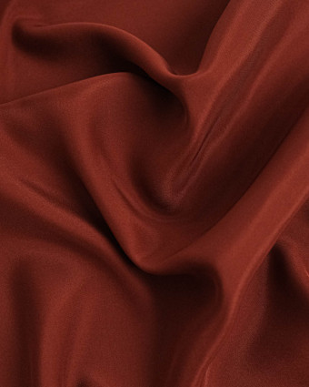 Tissu Satin De Soie Terracotta - Mercerine