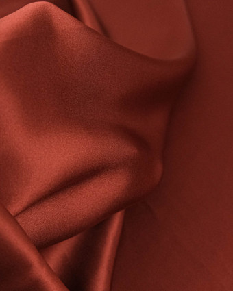 Tissu Satin De Soie Terracotta - Mercerine
