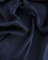 Tissu Satin De Soie Bleu Marine