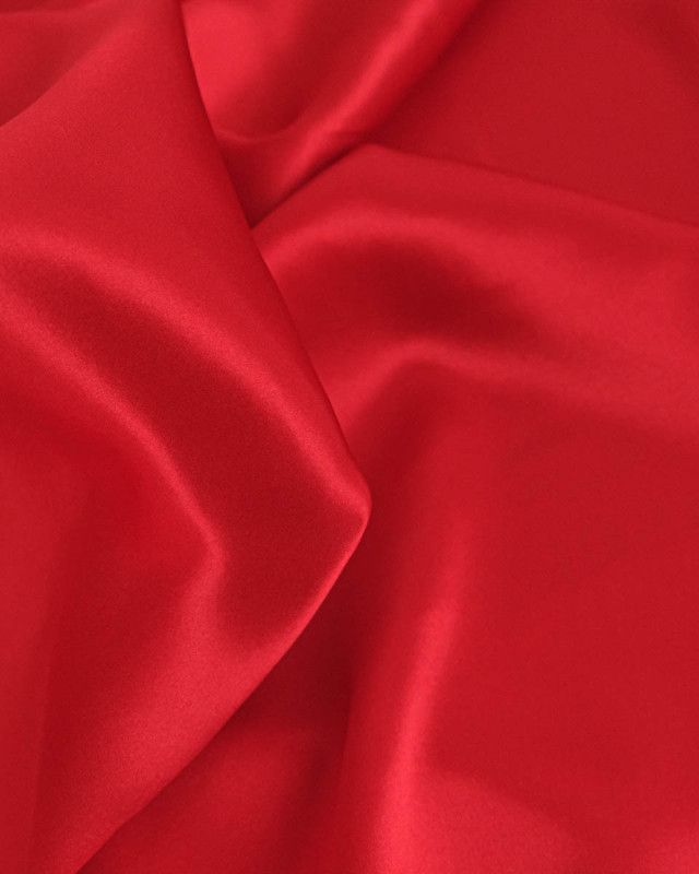 Tissu Satin De Soie Rouge - Mercerine