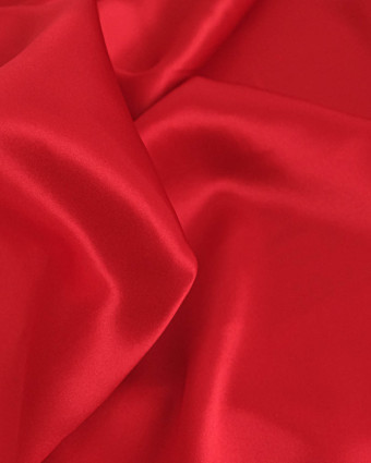 Tissu Satin De Soie Rouge - Mercerine