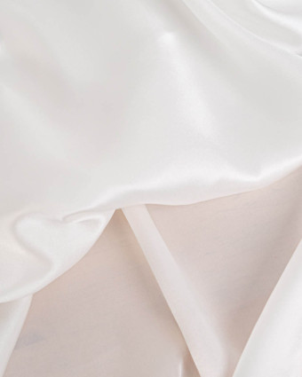 Tissu Satin De Soie Blanc - Mercerine