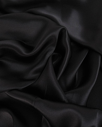 Tissu Satin De Soie Noir - Mercerine