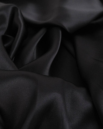 Tissu Satin De Soie Noir - Mercerine
